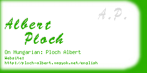albert ploch business card